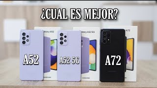 Samsung A52 vs A72 vs A52 5G ¿Cual COMPRAR? comparativa en español