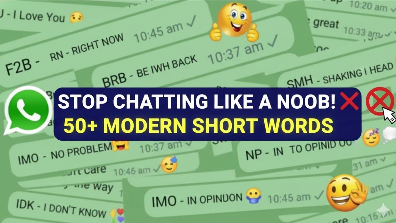 Stop Chatting Like a Noob! ❌| 50 Modern Short Words (WhatsApp, Insta, Snap) 