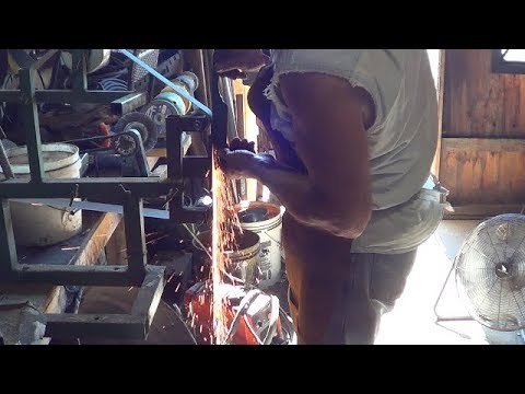 Blacksmithing - Grinding The 1075 Kitchen Knife From The Previous Video