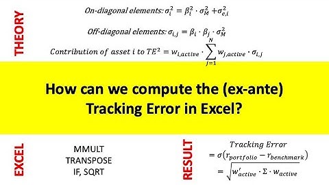 Compute the tracking error in Excel