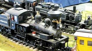 HAGRS 2-6-6-2 Mallet and 3-truck Shay running side by side