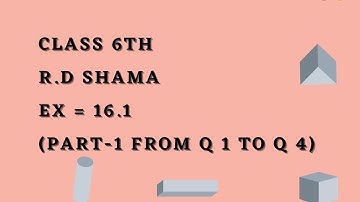 ex 16.1 rd Sharma maths class 6// part -1 from q 1 to q 4