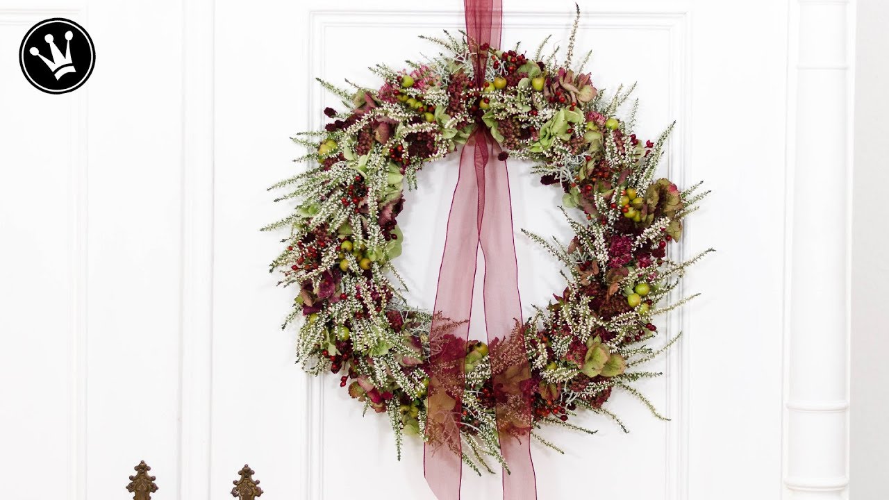 DIY - Herbstdeko selbermachen | TÜRKRANZ aus Naturmaterial selber binden - ganz einfach