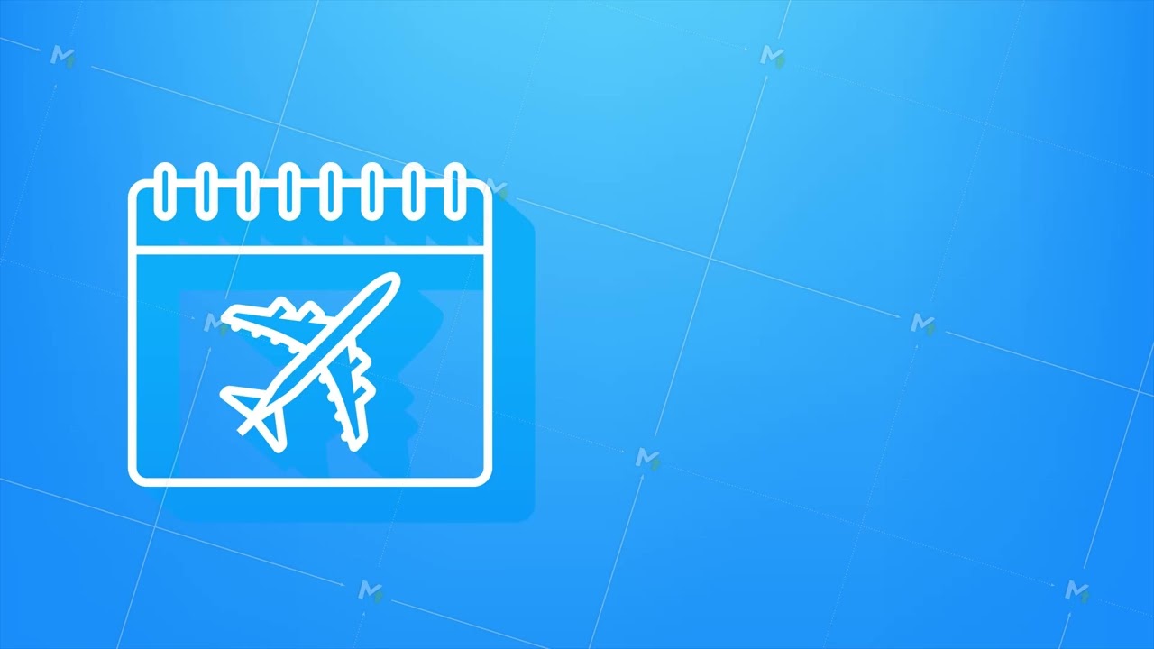 Calendar airplane for travel design. Shadow icon. motion graphic