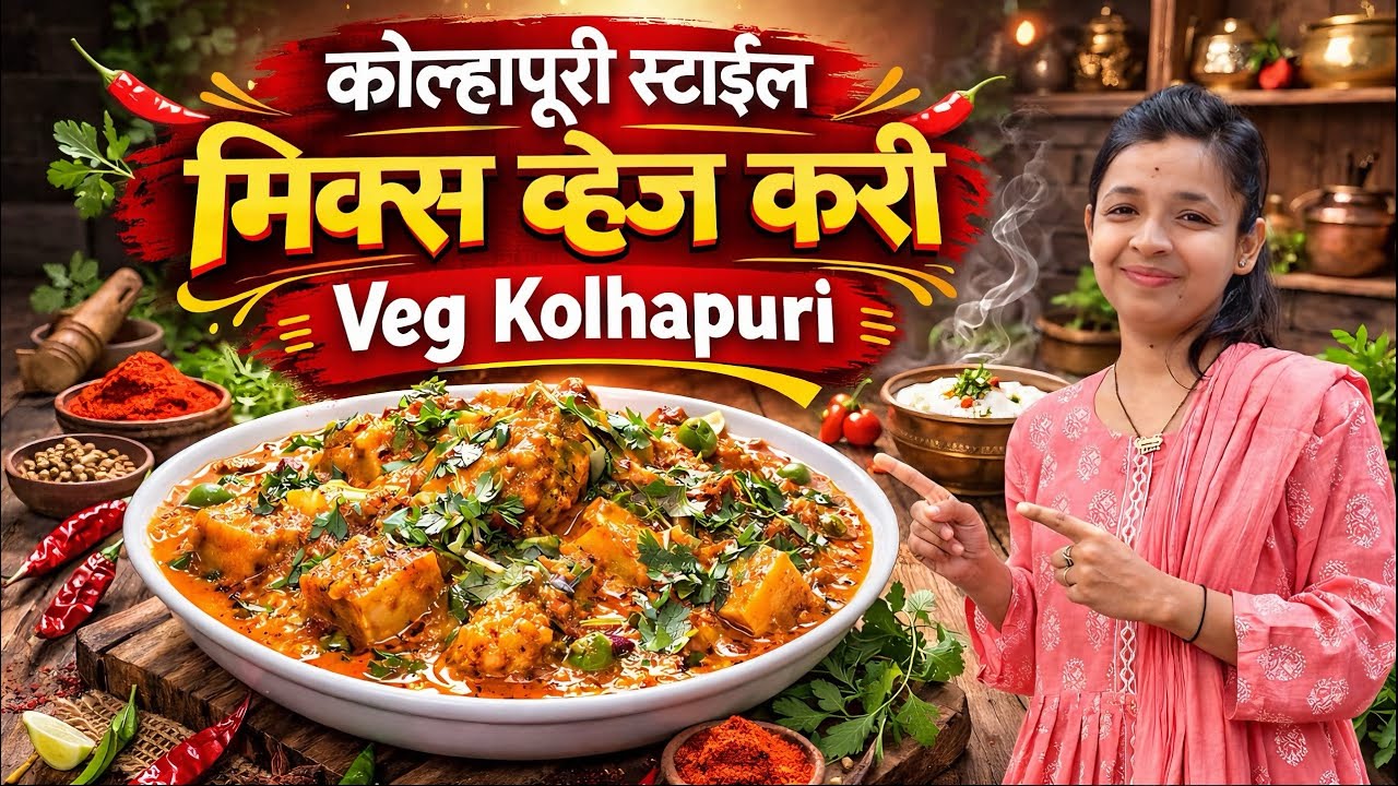 🔥कोल्हापूरी स्टाईल मिक्स व्हेज करी | १५ मिनिटांत घरगुती मसालेदार रेसिपी | 🌶️Kolhapuri Mix Veg Curry|