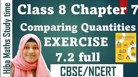 Cbse 8th maths chapter 7 exercise 7.2 full comparing quantities solutions in tamil