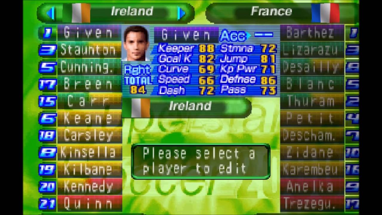 International Superstar Soccer 00 All Players With Real Names Part 1 Youtube