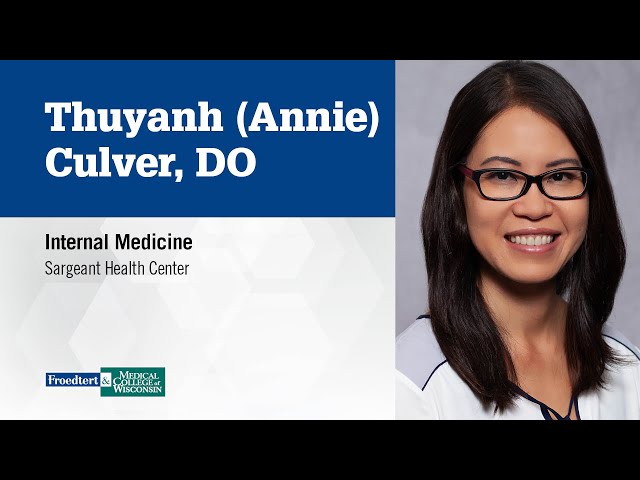 Watch Dr. Annie Culver, internal medicine physician on YouTube.