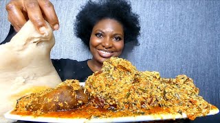 Asmr Mukbang delicious egusi soup and fufu