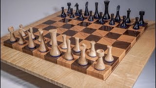 Woodturning a Modern Chess Set