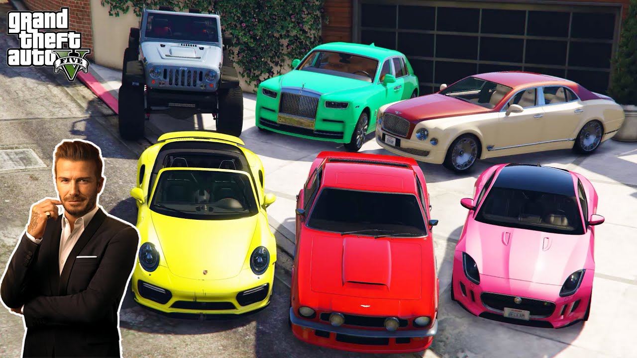 GTA 5 - Stealing David Beckham Luxury Cars with Franklin! | (Real Life Cars) #15