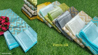 Latest Patola Silk Sarees With Allover ZigZag Copper Zari Weaving & Silver Zari Border || 07-03-2022 screenshot 5
