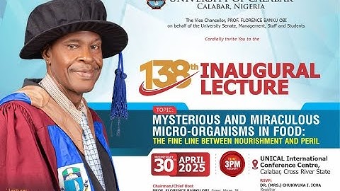 🎓 EDU | The 138th Inaugural Lecture – University of Calabar