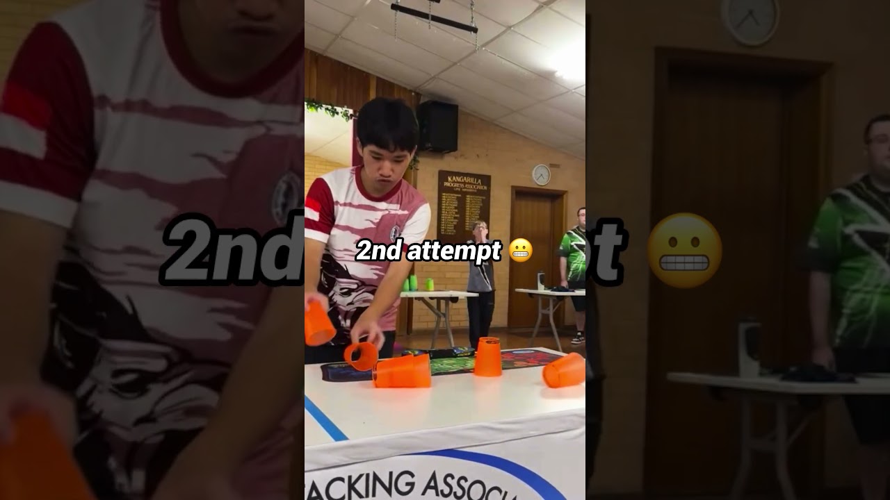 The fastest cup stacker in Singapore 🇸🇬