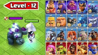 New Level 12 Golem Vs Every Troops | Clash of clans | Golem vs all troops