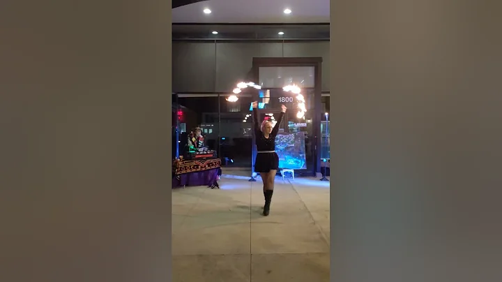 fire fan dancing with a live DJ !