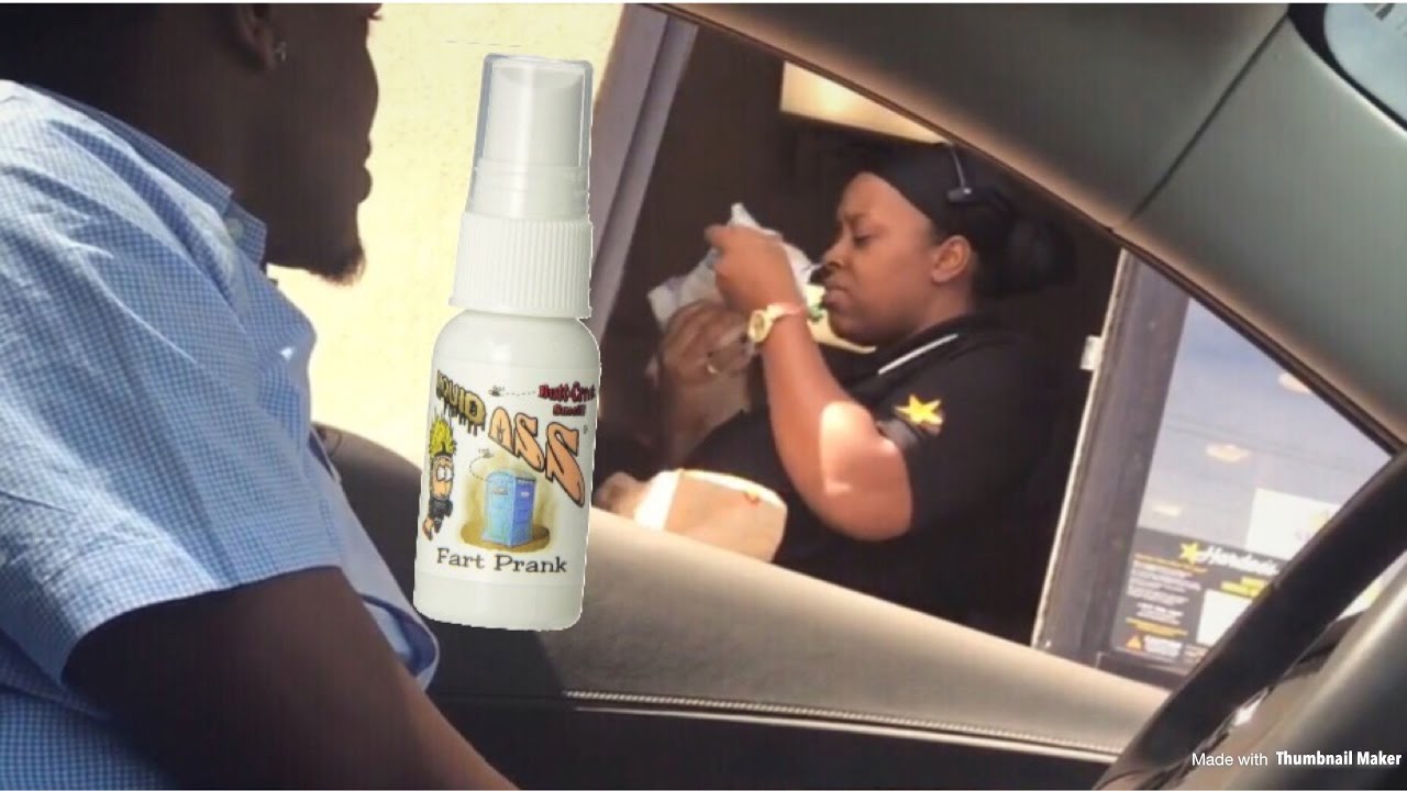 SPRAYING FART SPRAY IN FAST FOOD DRIVE THRU PRANK!!! (PUBLIC PRANK) 