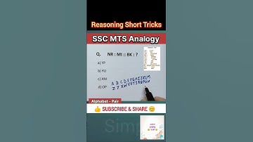 SSC MTS Reasoning | Analogy Reasoning Tricks SSC MTS | Simple Easy 55M #sscmts #shorts #reasoning