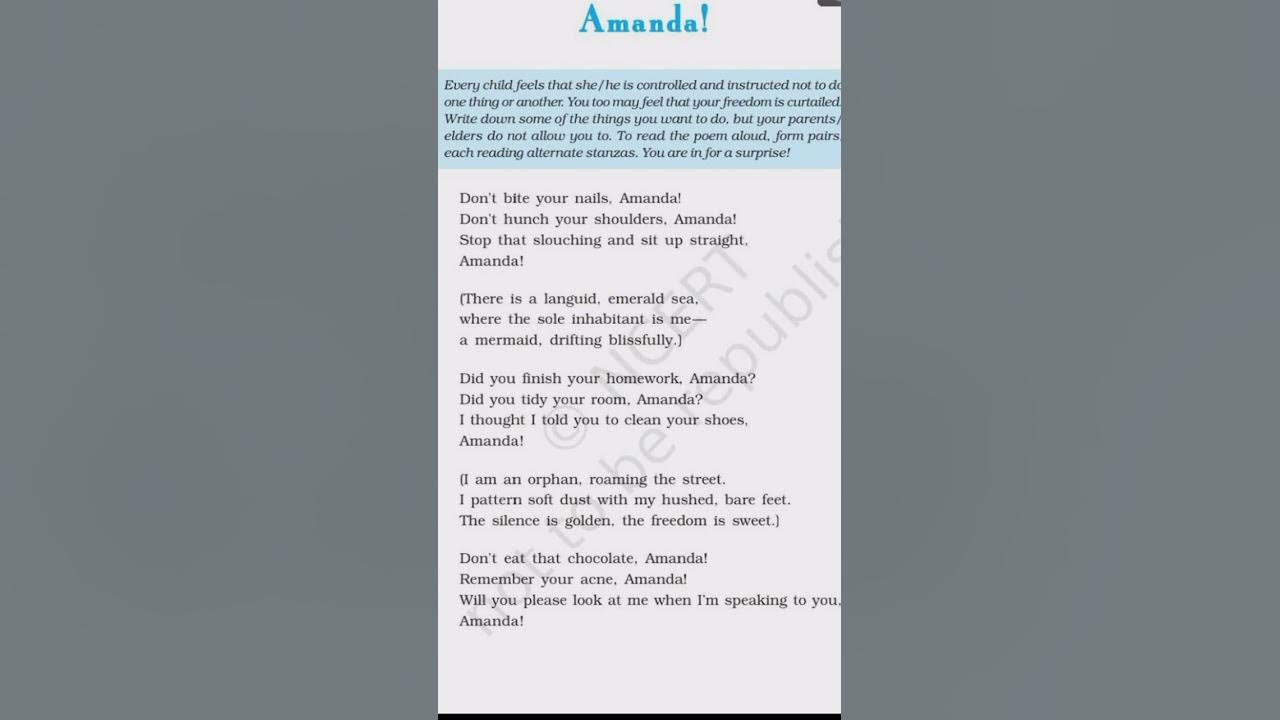 amanda-class-10-english-first-flight-poem-summary-youtube