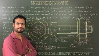 Famous Square Headed Bolt With Hexagonal Nut And Washer  In Machine Drawing (Part-17) Wealth