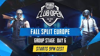 [EN] PMCO Europe Group Stage Day 6 | Fall Split | PUBG MOBILE CLUB OPEN 2020