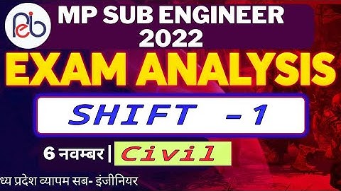 SUB ENGINEER EXAM ANALYSIS ll SHIFT -1 I part -1I 6 NOVEMBER 2022 II