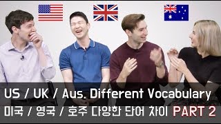 US  UK  Aussie English Vocabulary Differences PART 2