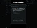 Java Comments Explained Quickly #shorts