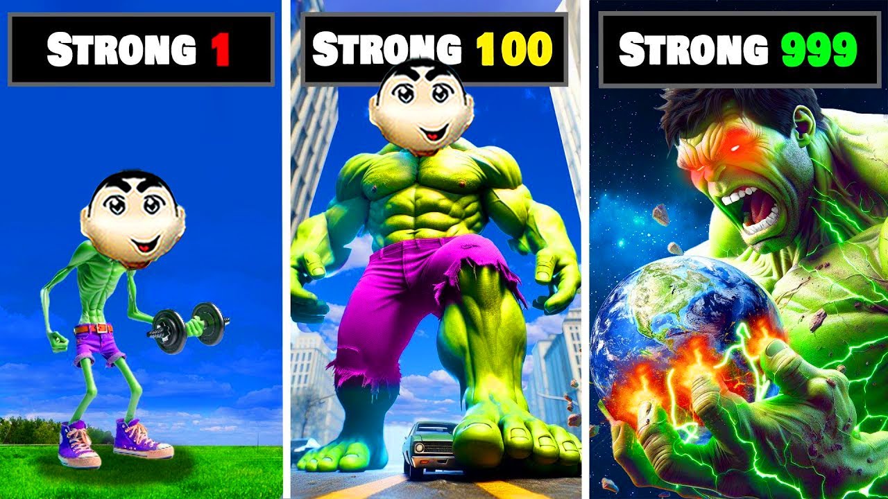 Franklin& ShinChan⚡Controlling Jump Hulk Upgrade🔥😱In GTA 5 Telugu