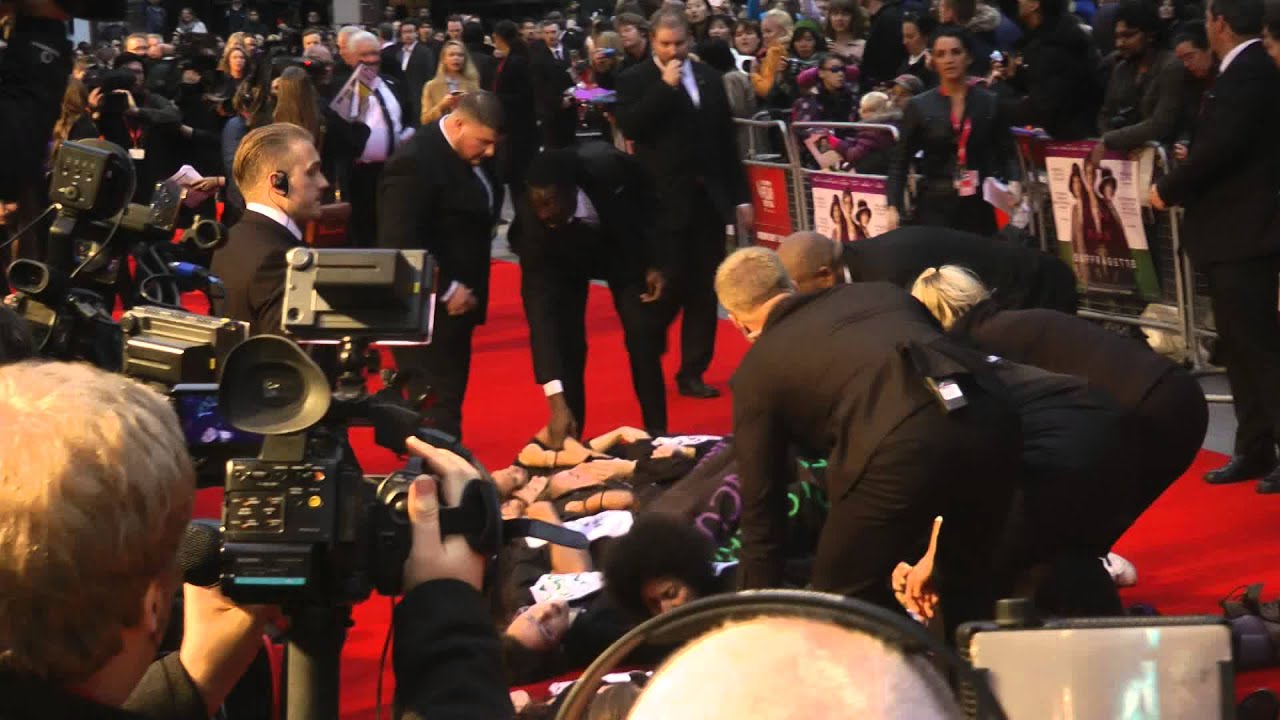 Sisters Uncut storm the red carpet at the Suffragette LFF Opening Gala
