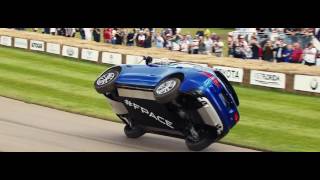 Driving a Jaguar F-PACE at Goodwood on two wheels