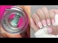 QYNIAL 4 Pack French Tip Nail Stamper Clear Silicone Nail Art Set with Scrapers
