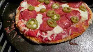 Making Pizza with the 14 inch Lodge Cast Iron Pizza Baking Pan (best pizza  crust!) 