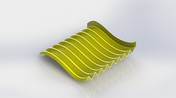 SolidWorks Tutorial#solidworks #surfacing #complex  corrugated sheets using advanced surfacing.