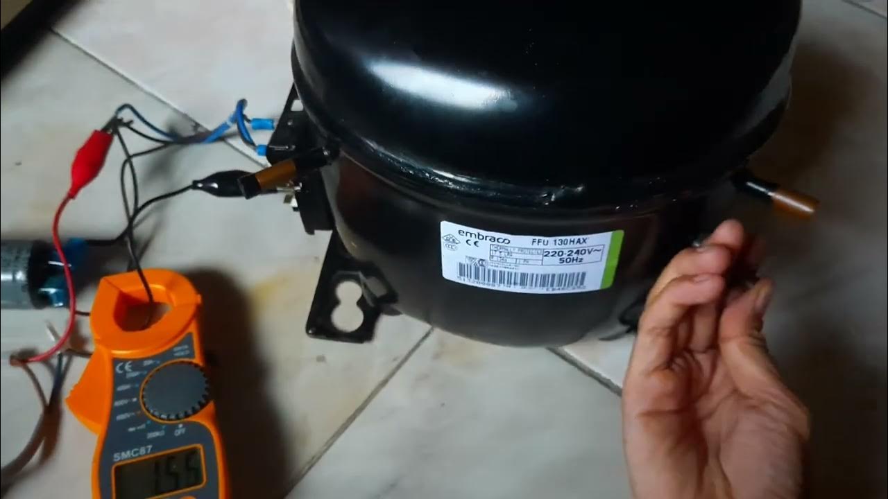 Test kompresor embraco FFU130HAX sebelum di kirim ke pembeli - YouTube