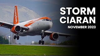 Storm Ciaran hits Manchester Airport (Highlights)