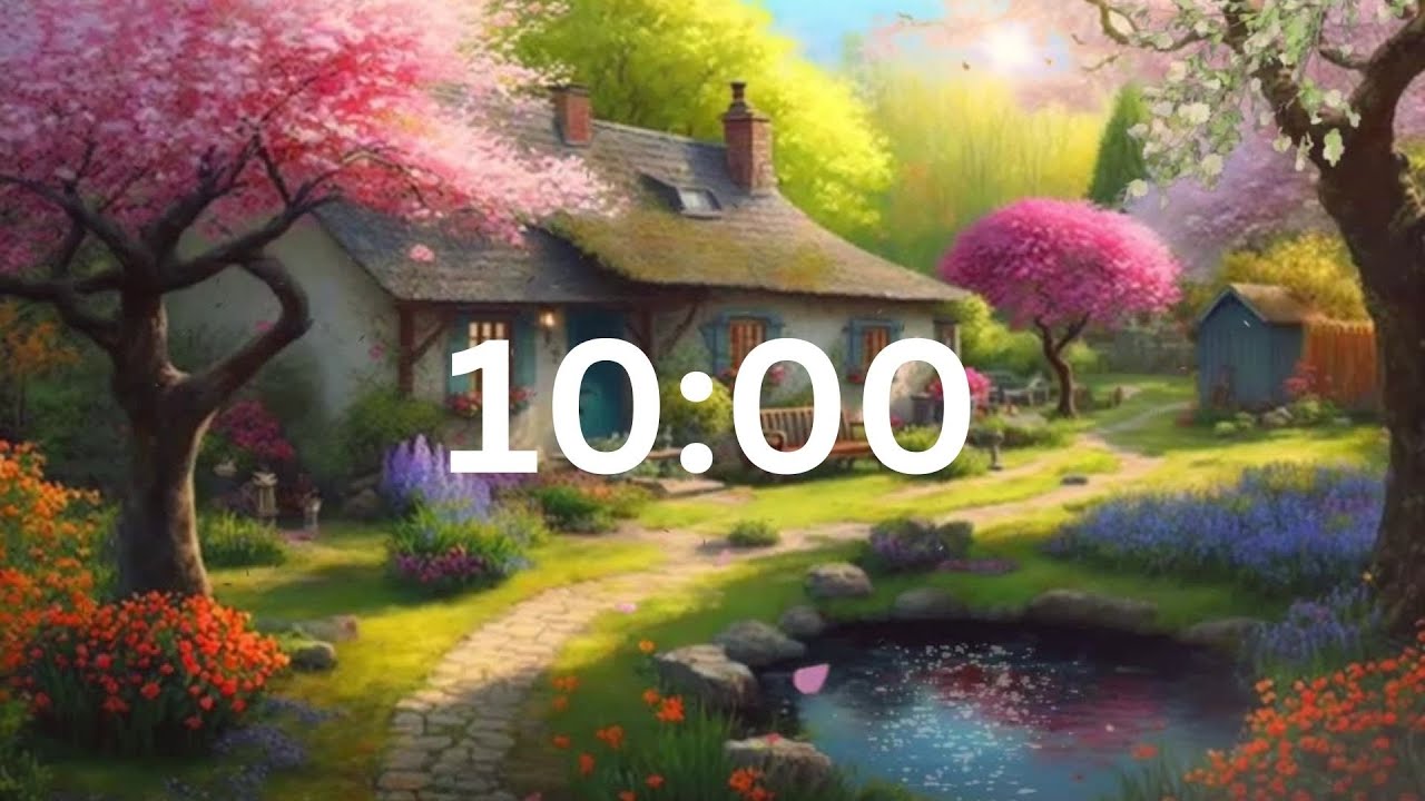 10 MINUTE TIMER - 10 Mins Countdown - Tranquil Spring Garden with Birdsong and Water Sounds