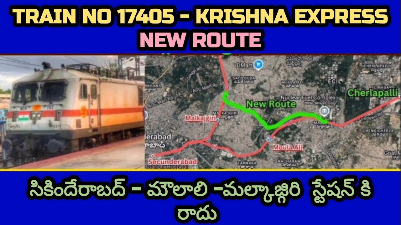 Train No - 17405 Krishna Express New Route Map - Full Details - YouTube