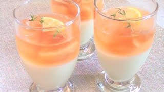 【白桃バニラのコンポートと桃のブランマンジェ】How to make white peach vanilla compote and peach blancmange│POHOHOMI