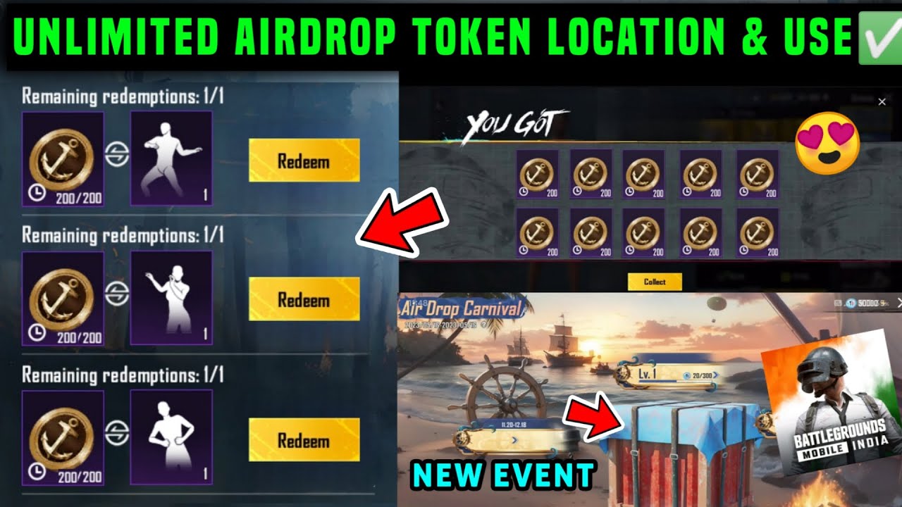 AIRDROP EXCHANGE CENTRE BGMI / HOW TO GET AIRDROP TOKEN IN BGMI ...