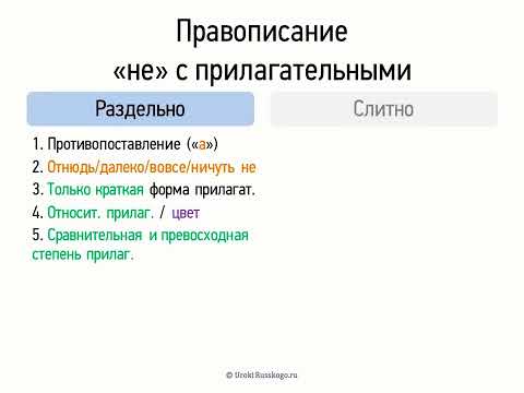 Правописание НЕ с прилагательными (6 класс, видеоурок-презентация)