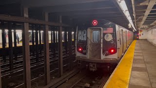 MTA IND Queens Blvd Line: R160 (E) (F) Express + (M) (R) Local Trains At 36th Street (12/02/2025)