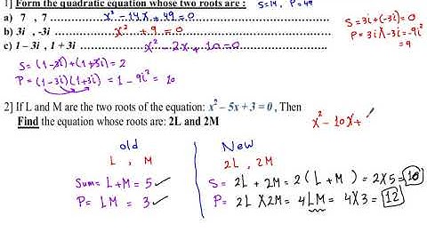 Mr.Eslam Sayed (Forming Quadratic Equation) Secondary1