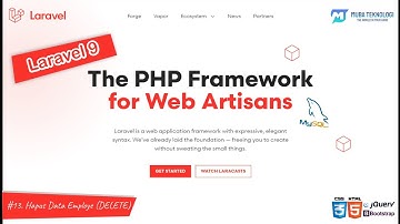 Tutorial Laravel 9 Indonesia #13. Hapus Data Employe (DELETE) Laravel