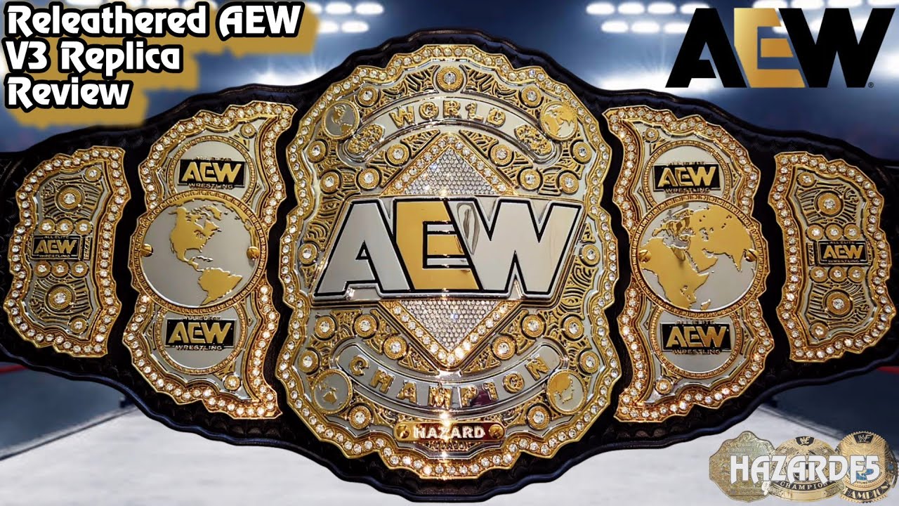 Releathered AEW V3 World Championship Replica Belt Review WWE WWF WCW