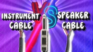 Instrument Cable vs Speaker Cable:  Do Not Make The Mistake Of Using One For The Other