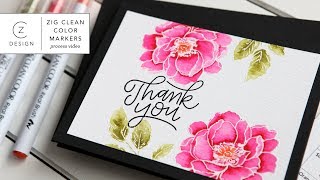 Simple Watercoloring with Zig Clean Color Real Brush Markers