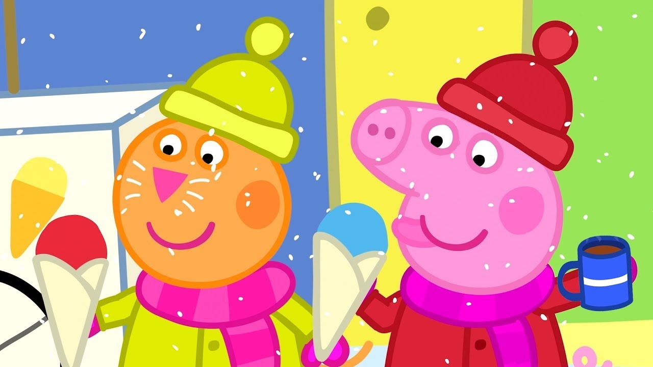 Peppa Pig Eats Ice Cream on a Snowy Day! | Hot vs Cold Food | Tales Full Episodes | Cartoon | 1 Hour