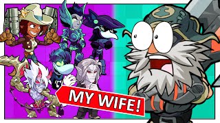 My WIFE 🥰 + 5 HARD BOTS vs Me 🤣 • Brawlhalla Gameplay