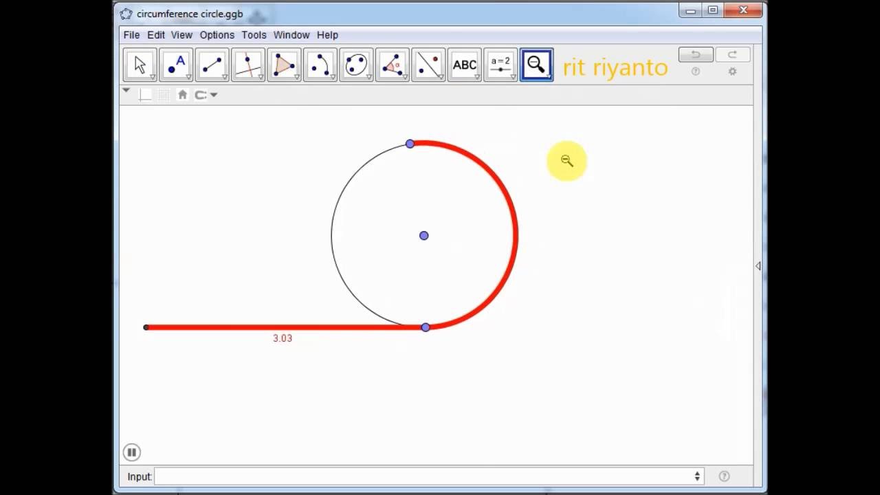Math in Geogebra Circumference of Circle